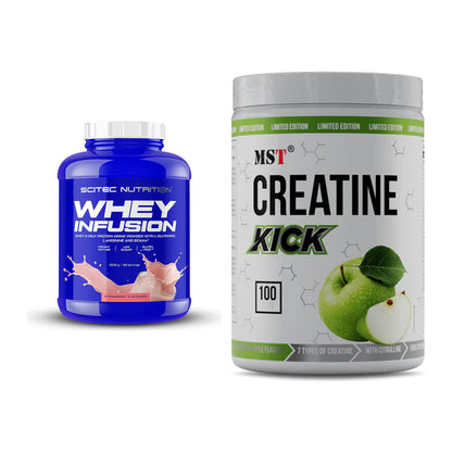 Muskelaufbau-Set: Scitec Whey Infusion + MST Creatine Kick – alle enthaltenen Artikel