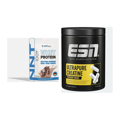 Muskelaufbau-Set: NNT Whey 450g (Erdbeer) + ESN Ultrapure Creatine – alle enthaltenen Artikel
