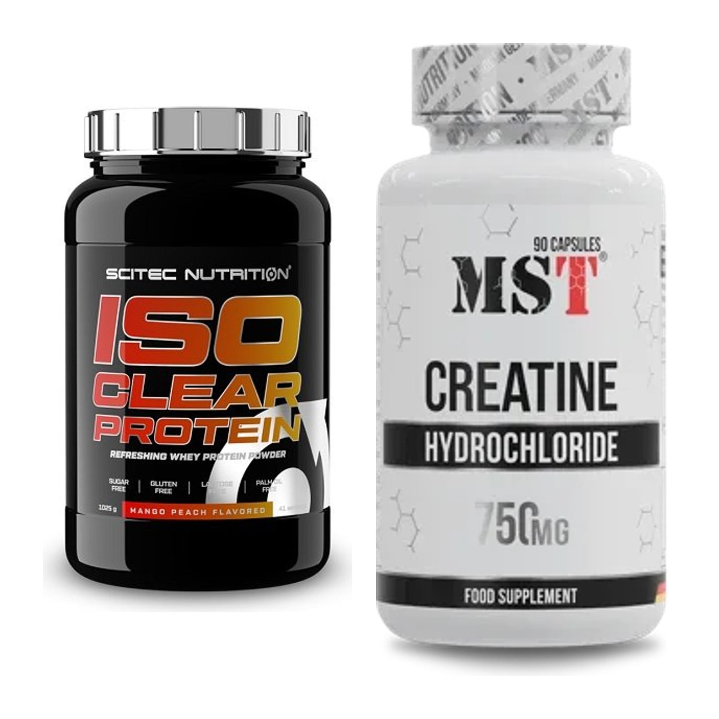 Muskelaufbau-Set: Scitec IsoClear Protein + MST Creatin HCL – alle enthaltenen Artikel