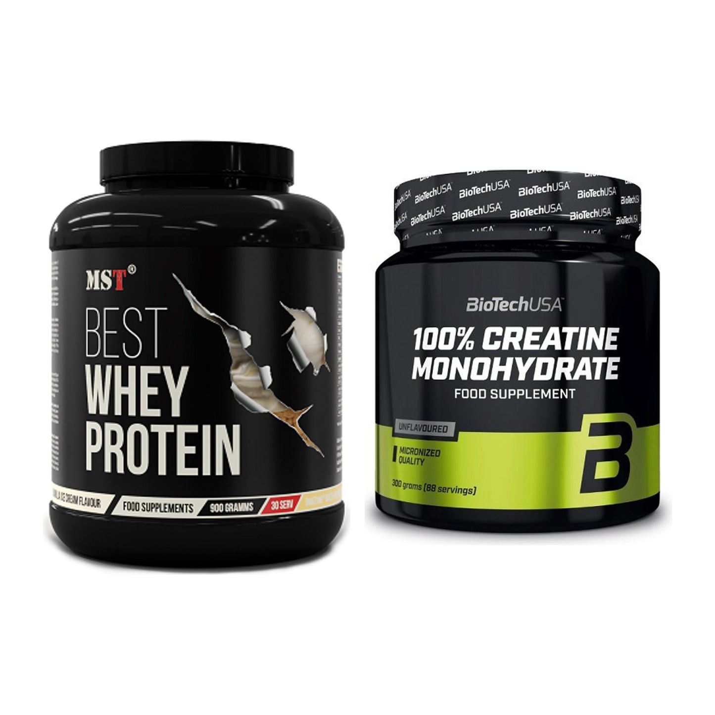Muskelaufbau-Set: MST Best Whey Protein + BioTech Creatine Monohydrate – alle enthaltenen Artikel