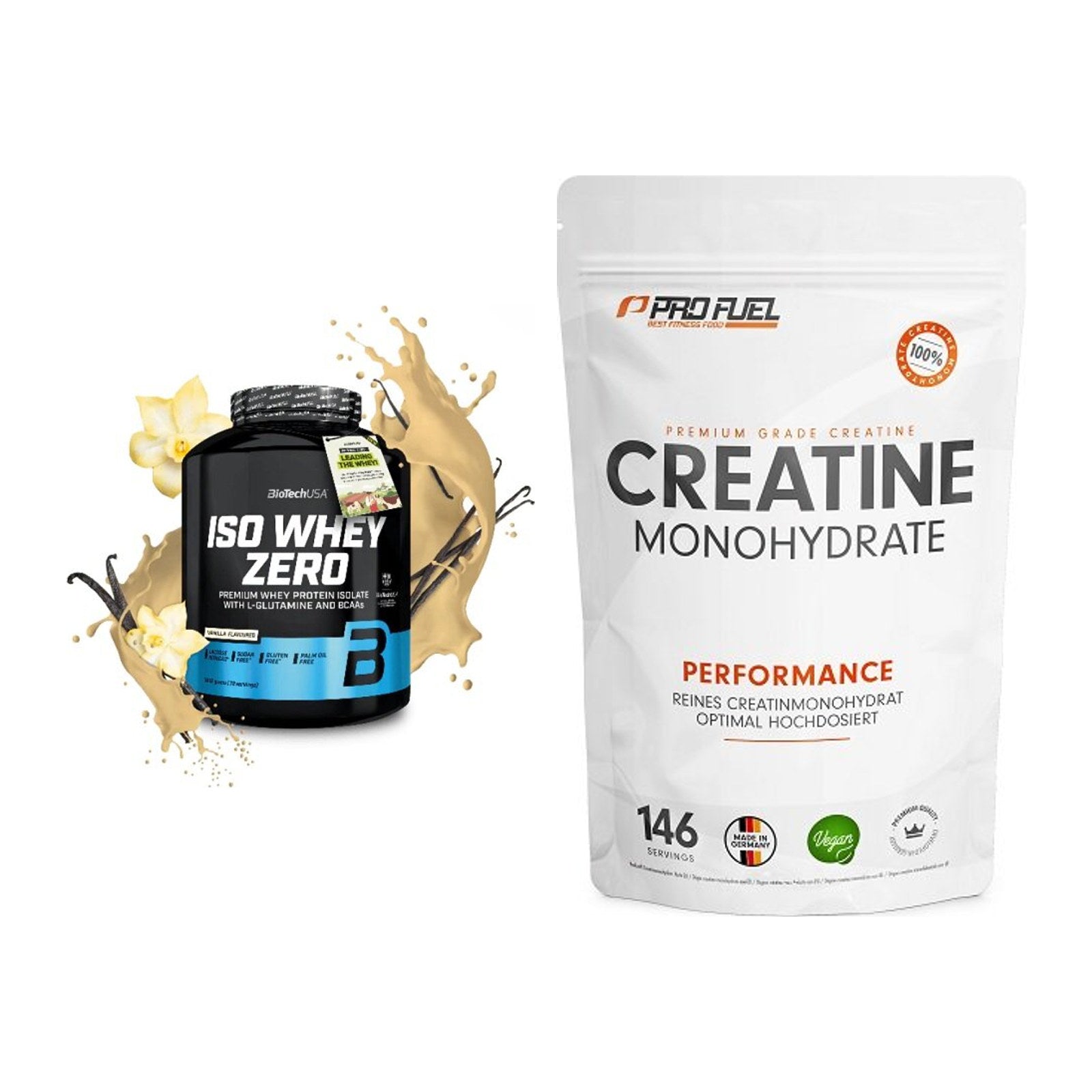 Muskelaufbau-Set: BioTech Iso Whey Zero + ProFuel Creatine – alle enthaltenen Artikel