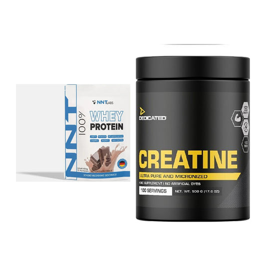 Muskelaufbau-Set: NNT Whey 450g (Erdbeer) + Dedicated Creatine – alle enthaltenen Artikel