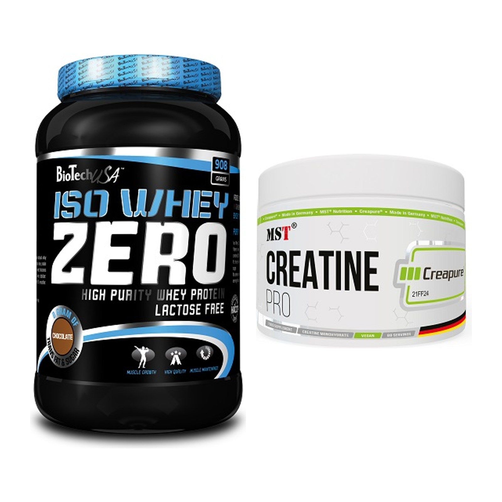 Muskelaufbau-Set: BioTech Iso Whey Zero + MST Creatin Pro CREAPURE – alle enthaltenen Artikel