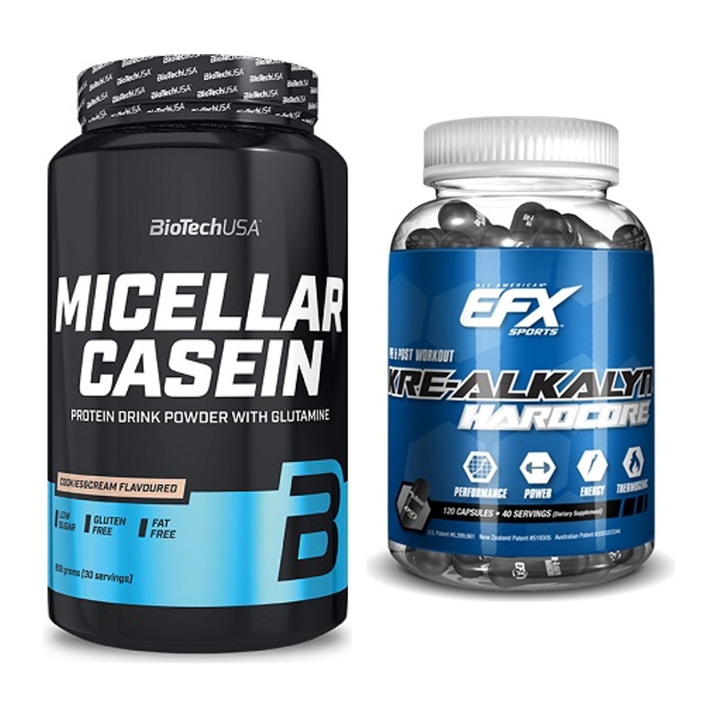 Muskelaufbau-Set: BioTech Micellar Casein + EFX Kre-Alkalyn Hardcore – alle enthaltenen Artikel