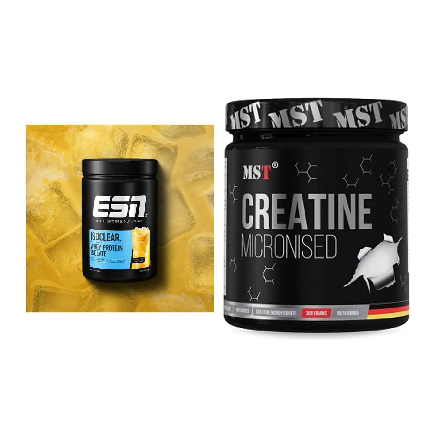 Muskelaufbau-Set: ESN ISOCLEAR Whey Isolate + MST Creatin Monohydrate – alle enthaltenen Artikel