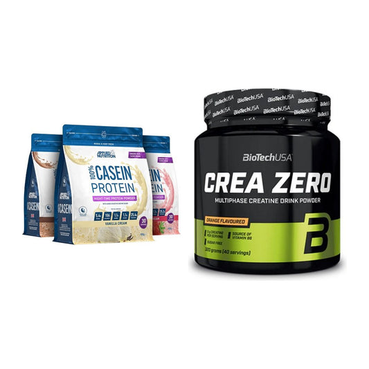 Muskelaufbau-Set: Applied Nutrition 100% Casein + BioTech Crea Zero – alle enthaltenen Artikel