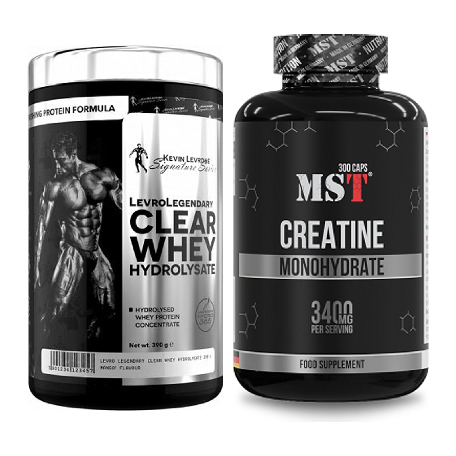 Muskelaufbau-Set: Kevin Levrone Clear Whey + MST Creatine Monohydrate – alle enthaltenen Artikel