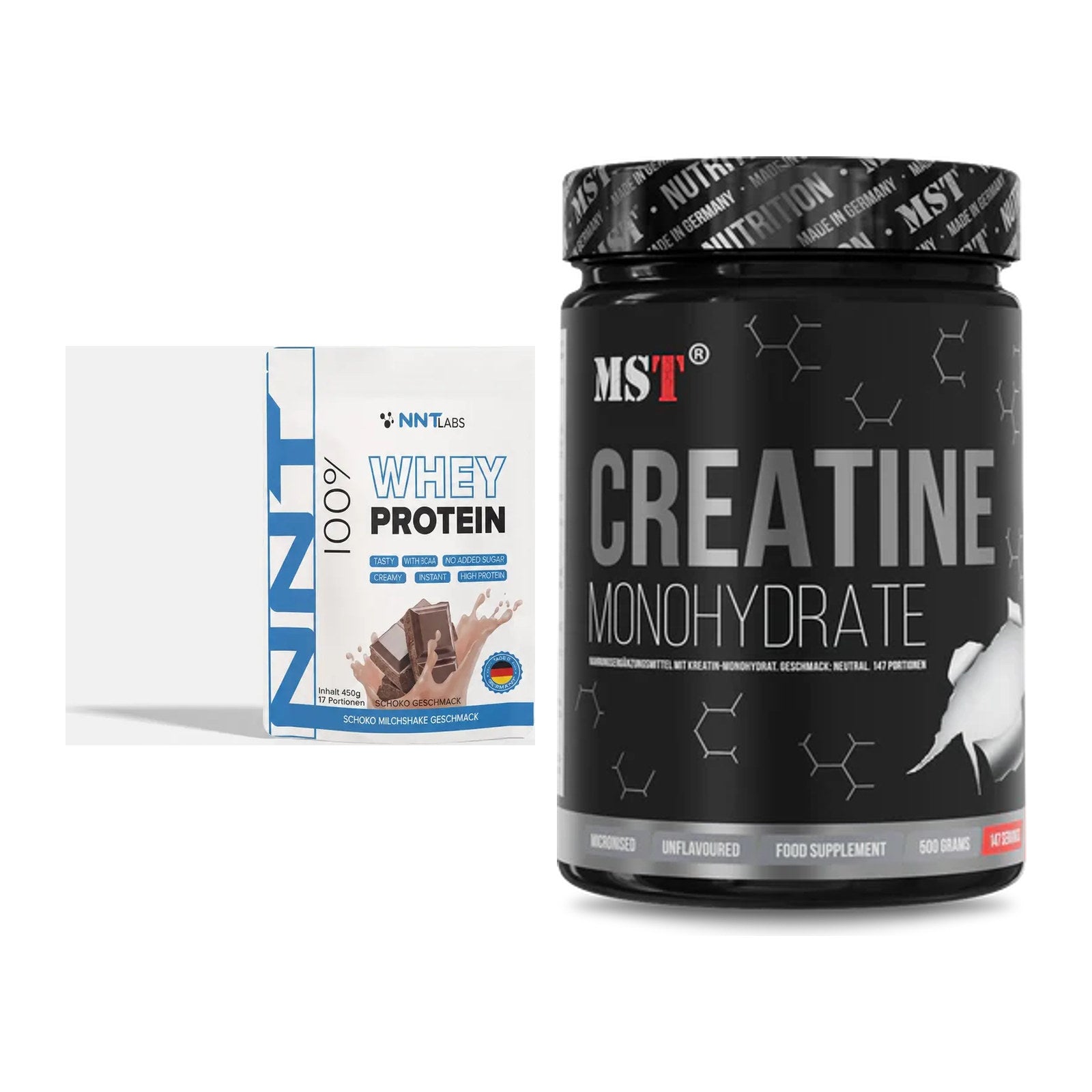 Muskelaufbau-Set: NNT Whey + MST Creatin Monohydrate – alle enthaltenen Artikel