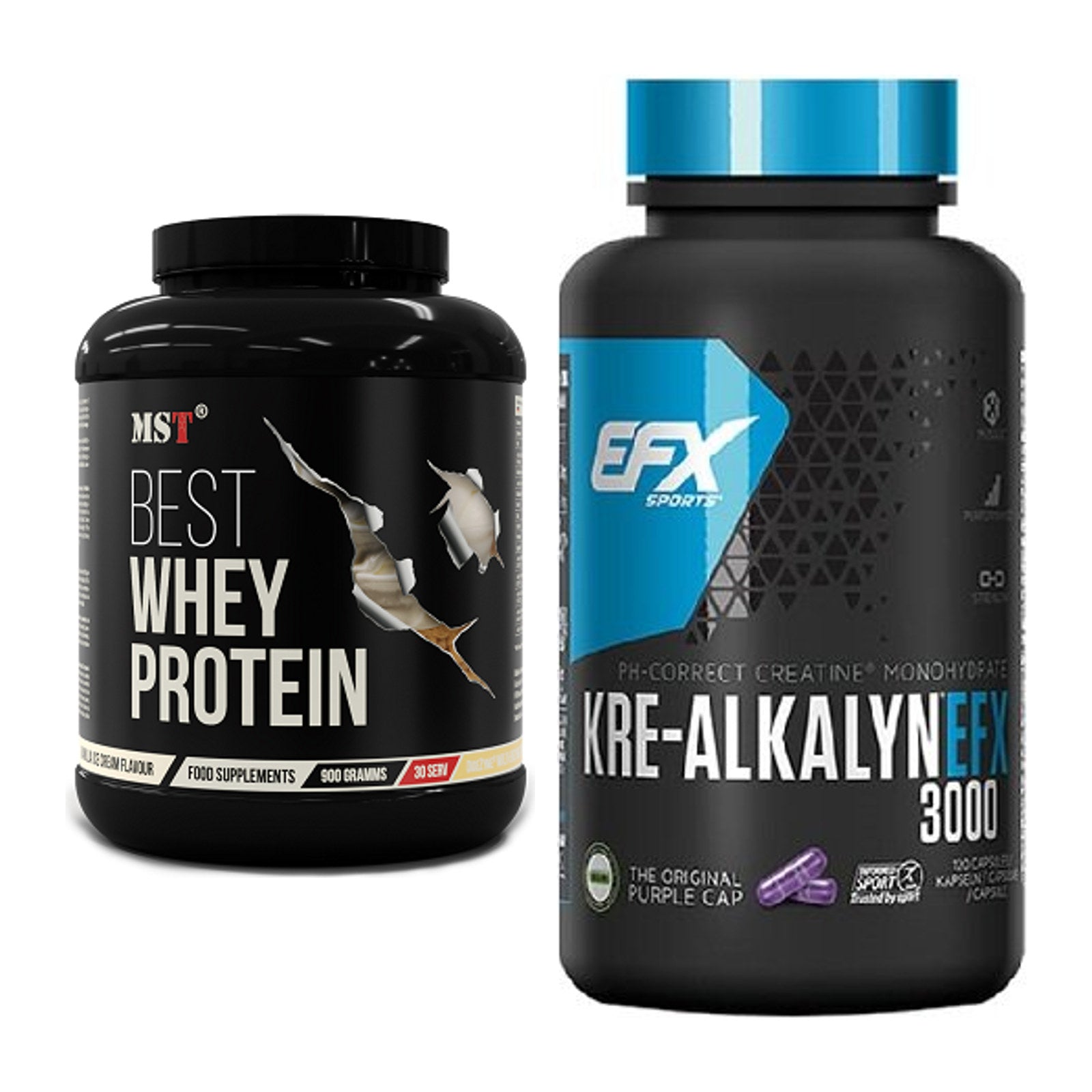 Muskelaufbau-Set: MST Best Whey Protein + EFX Kre-Alkalyn 3000 – alle enthaltenen Artikel