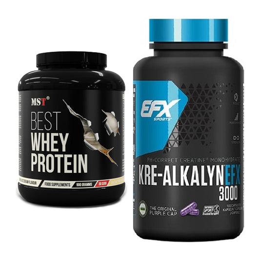 Muskelaufbau-Set: MST Best Whey Protein + EFX Kre-Alkalyn 3000 – alle enthaltenen Artikel