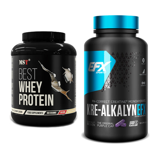 Muskelaufbau-Set: MST Best Whey Protein + EFX Kre-Alkalyn – alle enthaltenen Artikel