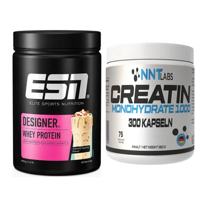 Muskelaufbau-Set: ESN Designer Whey + NNT Creatin 1000 mg – alle enthaltenen Artikel