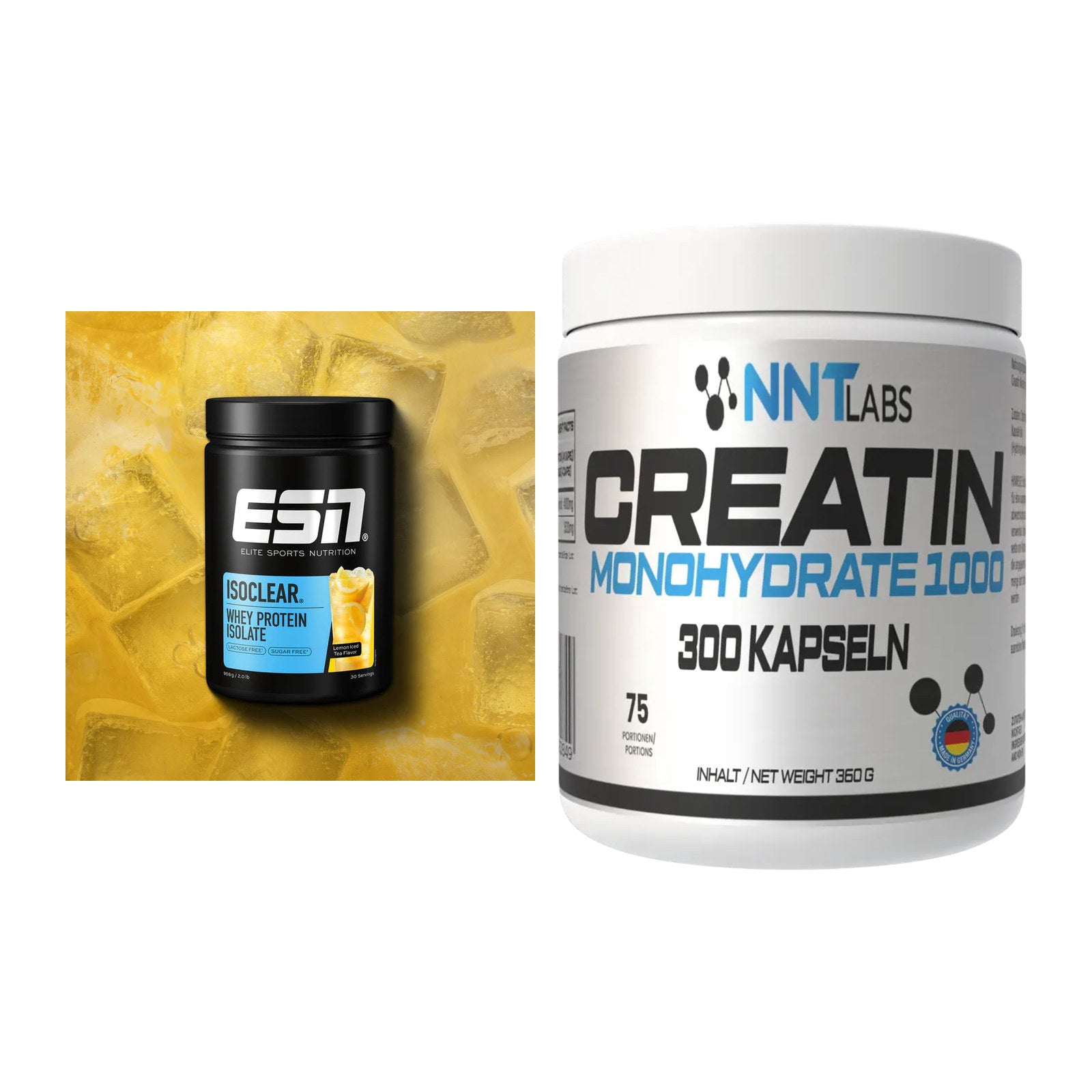 Muskelaufbau-Set: ESN ISOCLEAR Whey Isolate + NNT Creatin 1000 mg – alle enthaltenen Artikel