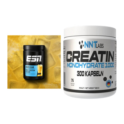 Muskelaufbau-Set: ESN ISOCLEAR Whey Isolate + NNT Creatin 1000 mg – alle enthaltenen Artikel