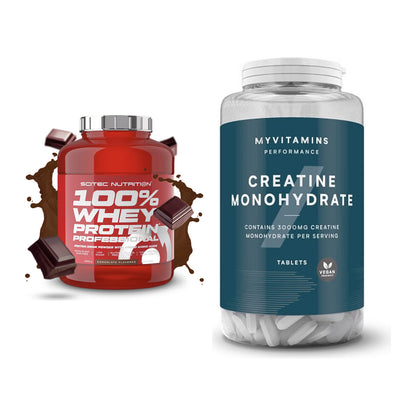 Muskelaufbau-Set: Scitec 100% Whey + MyProtein MyVitamins – alle enthaltenen Artikel