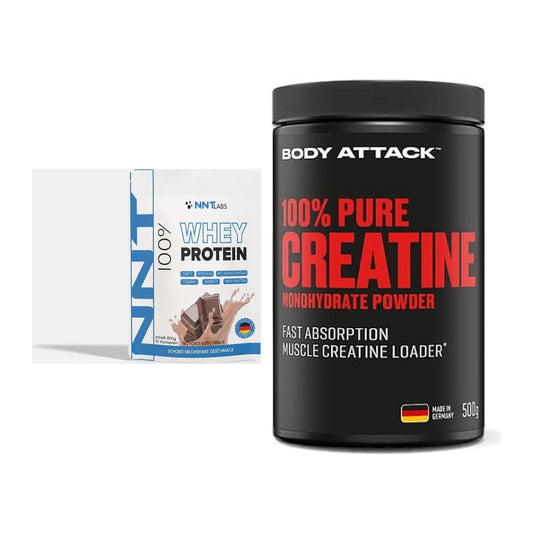 Muskelaufbau-Set: NNT Whey + Body Attack 100% Pure Creatine – alle enthaltenen Artikel
