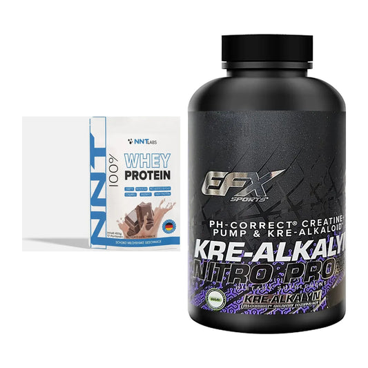 Muskelaufbau-Set: NNT Whey 450g (Erdbeer) + EFX Kre-Alkalyn PRO 120 – alle enthaltenen Artikel