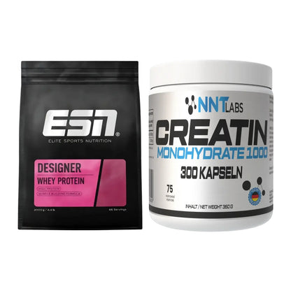 Muskelaufbau-Set: ESN Designer Whey + NNT Creatin 1000 mg – alle enthaltenen Artikel