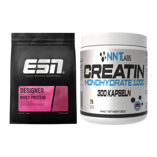 Muskelaufbau-Set: ESN Designer Whey + NNT Creatin 1000 mg – alle enthaltenen Artikel