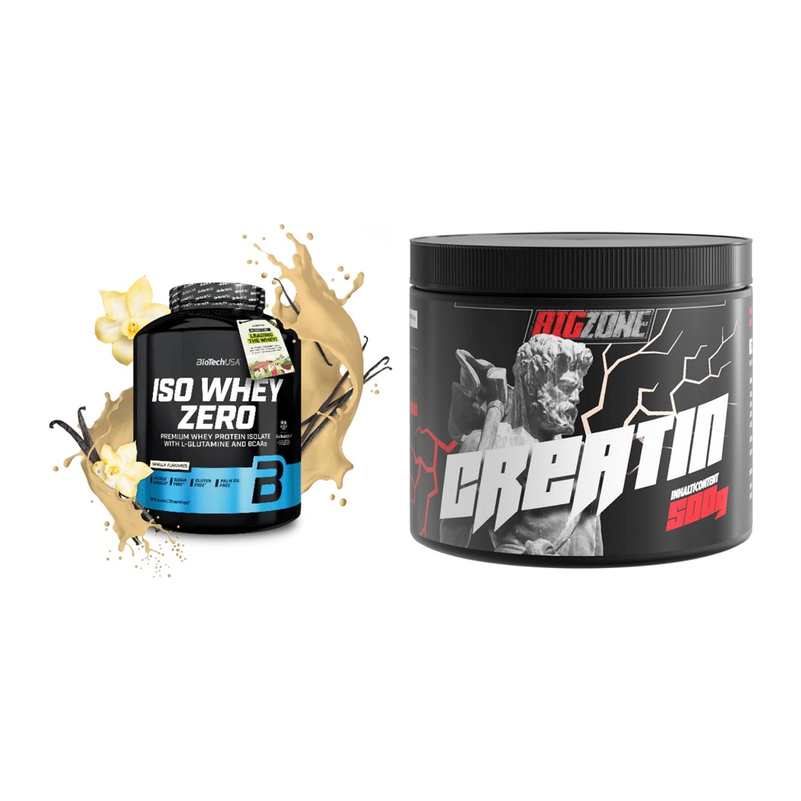 Muskelaufbau-Set: BioTech Iso Whey Zero + Big Zone Creatin – alle enthaltenen Artikel