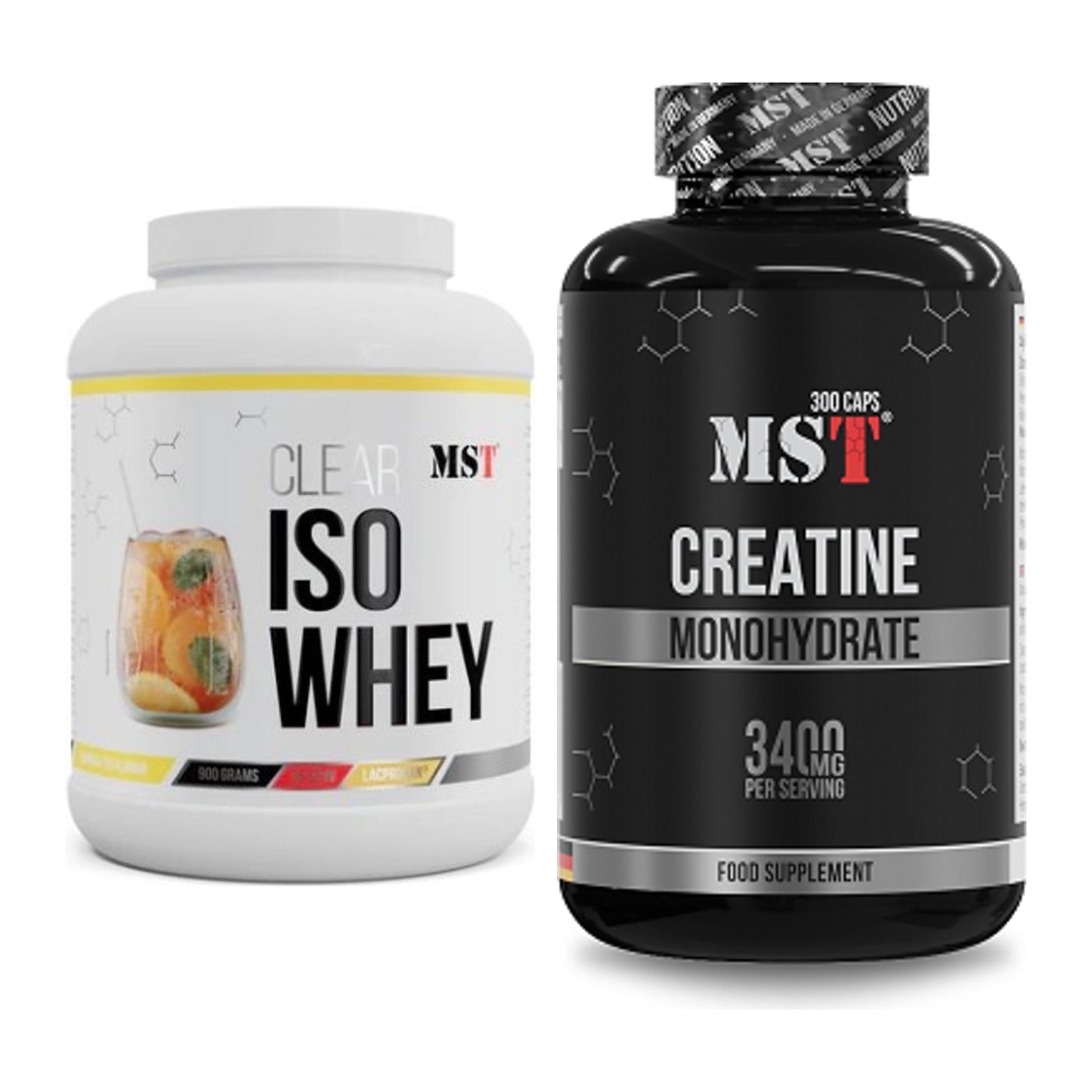 MST Muskelaufbau-Set: Iso Clear 900g + Creatine Monohydrate – alle enthaltenen Artikel