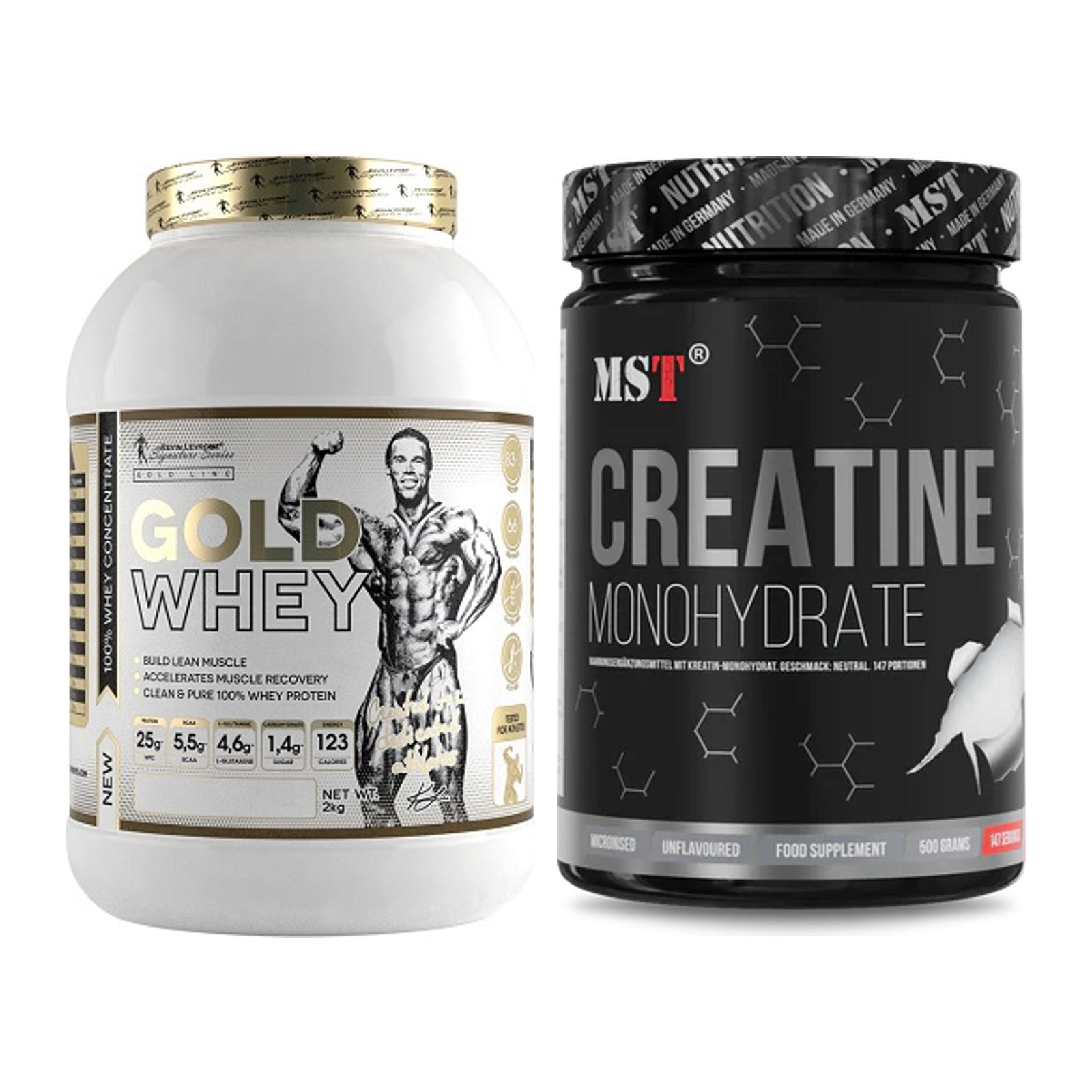 Muskelaufbau-Set: Kevin Levrone Gold Whey + MST Creatin Monohydrate – alle enthaltenen Artikel