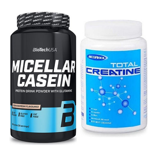 Muskelaufbau-Set: BioTech Micellar Casein + Megabol Total Creatine – alle enthaltenen Artikel