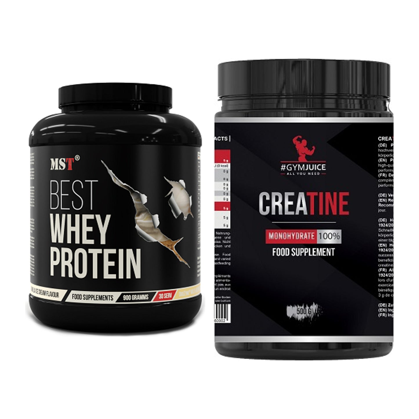 Muskelaufbau-Set: MST Best Whey Protein + #GYMJUICE Creatine – alle enthaltenen Artikel