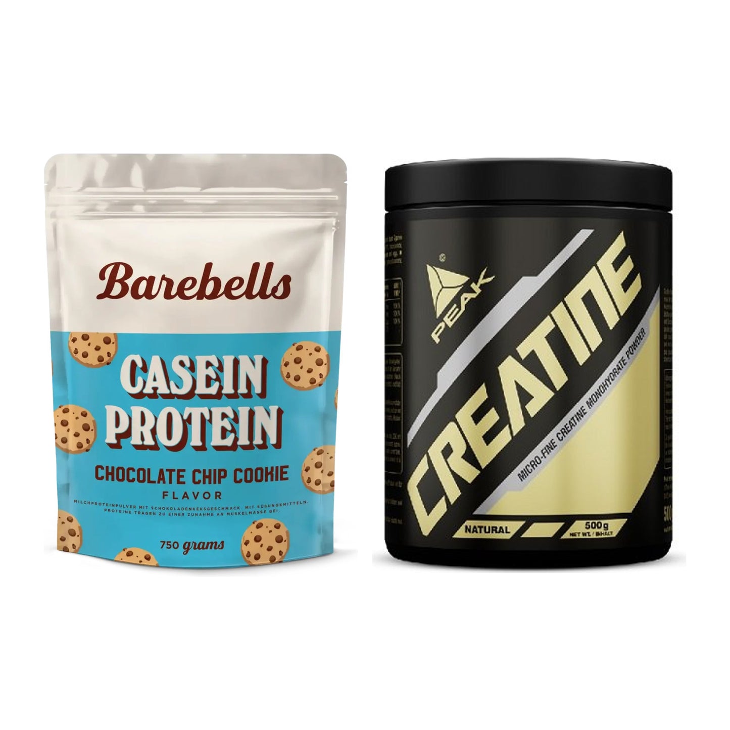 Muskelaufbau-Set: Barebells Casein Protein + Peak Creatin Powder – alle enthaltenen Artikel