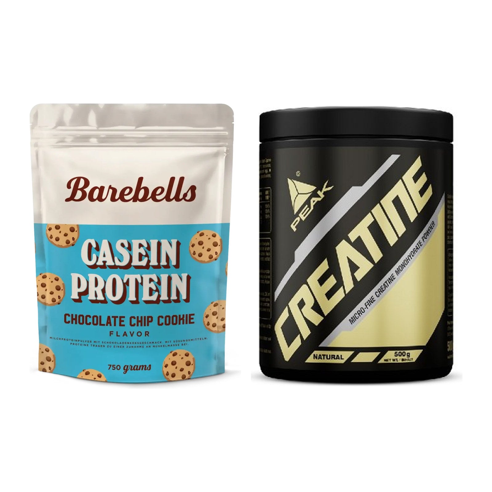 Muskelaufbau-Set: Barebells Casein Protein + Peak Creatin Powder – alle enthaltenen Artikel