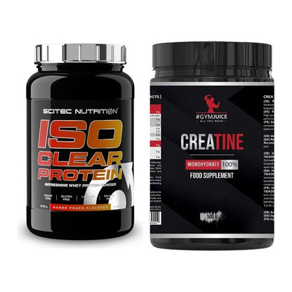 Muskelaufbau-Set: Scitec IsoClear Protein + #GYMJUICE Creatine – alle enthaltenen Artikel