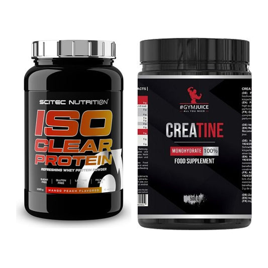 Muskelaufbau-Set: Scitec IsoClear Protein + #GYMJUICE Creatine – alle enthaltenen Artikel