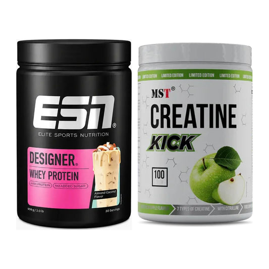Muskelaufbau-Set: ESN Designer Whey + MST Creatine Kick – alle enthaltenen Artikel