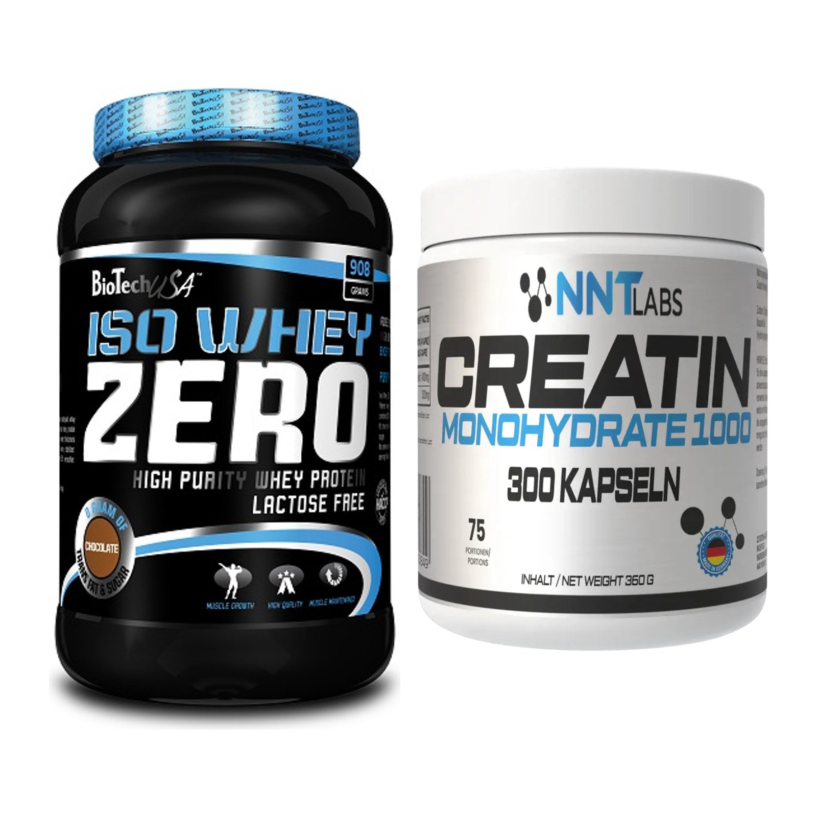 Muskelaufbau-Set: BioTech Iso Whey Zero + NNT Creatin 1000 mg – alle enthaltenen Artikel