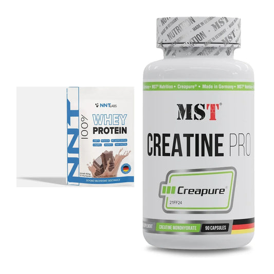 Muskelaufbau-Set: NNT Whey 450g (Erdbeer) + MST Creatine Pro CREAPURE – alle enthaltenen Artikel