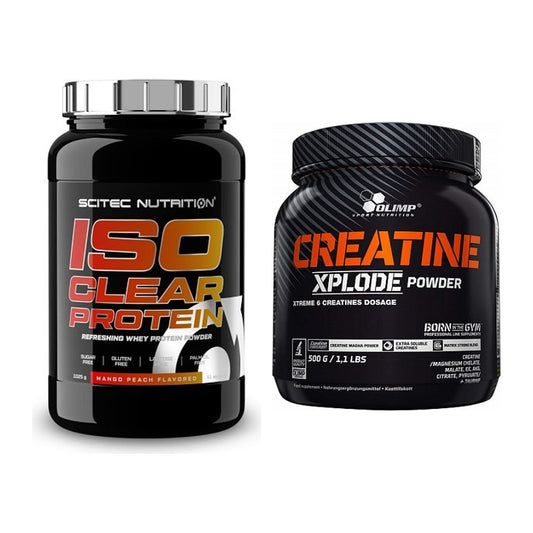 Muskelaufbau-Set: Scitec IsoClear Protein + Olimp Creatine Xplode – alle enthaltenen Artikel