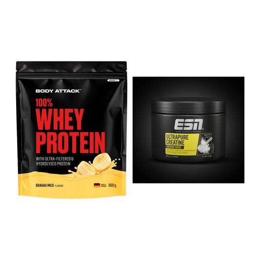 Muskelaufbau-Set: Body Attack 100% Whey + ESN Ultrapure Creatine – alle enthaltenen Artikel