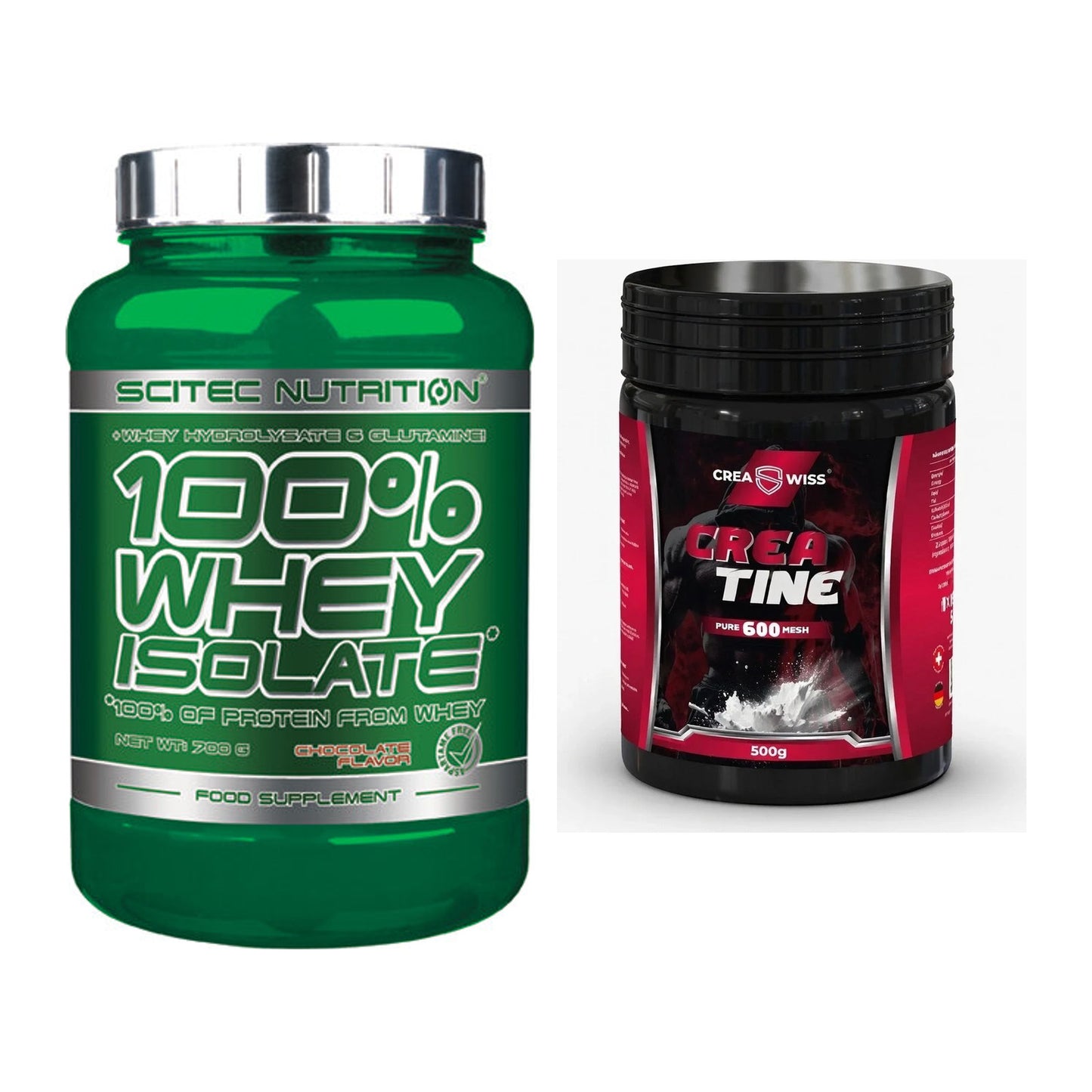 Muskelaufbau-Set: Scitec Whey Isolate + CREASWISS Creatine 600 Mesh – alle enthaltenen Artikel