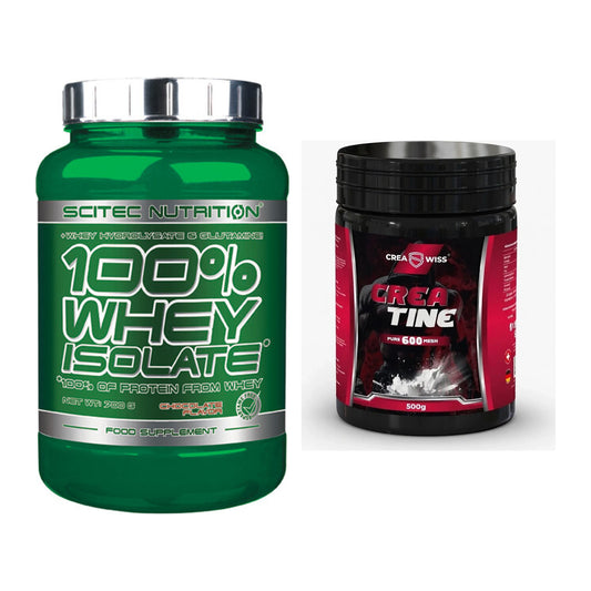 Muskelaufbau-Set: Scitec Whey Isolate + CREASWISS Creatine 600 Mesh – alle enthaltenen Artikel