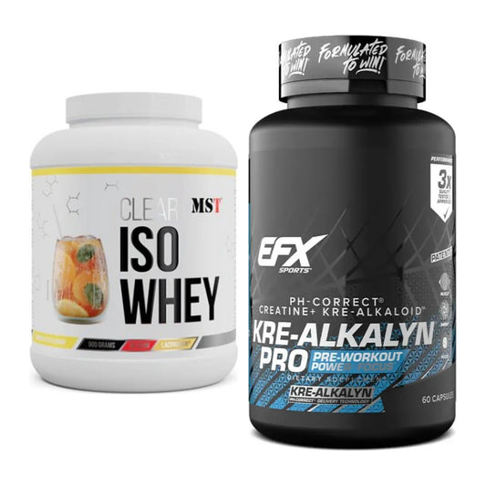 Set za izgradnju mišića: MST Iso Clear 900g + EFX Kre-Alkalyn PRO - sve stavke uključene