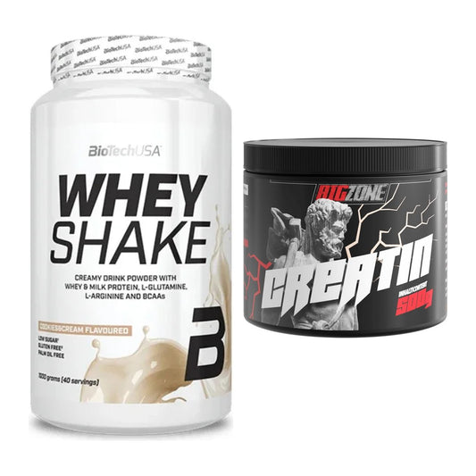 Muskelaufbau-Set: BioTech Whey Shake 1000g + Big Zone Creatin – alle enthaltenen Artikel