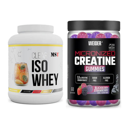 Muskelaufbau-Set: MST Iso Clear + Weider Micronized Creatine Gummies – alle enthaltenen Artikel