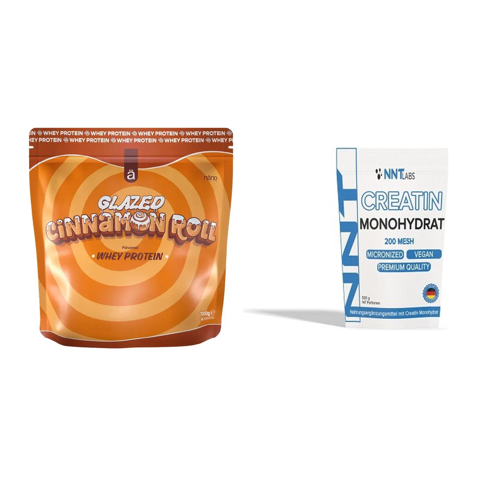 Muskelaufbau-Set: Nanosupps Whey Protein + NNT Creatin Monohydrat – alle enthaltenen Artikel