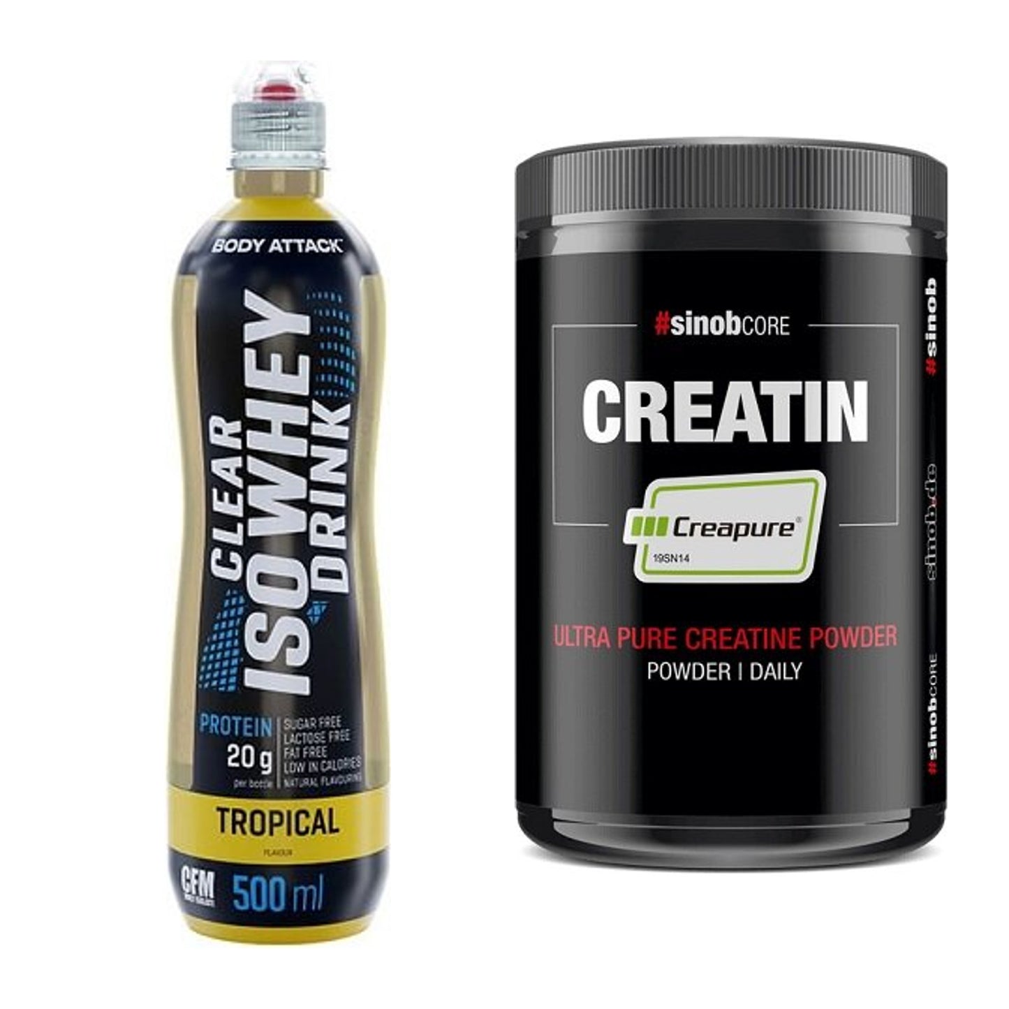 Muskelaufbau-Set: Body Attack Clear Iso + Sinob Creatin CREAPURE – alle enthaltenen Artikel