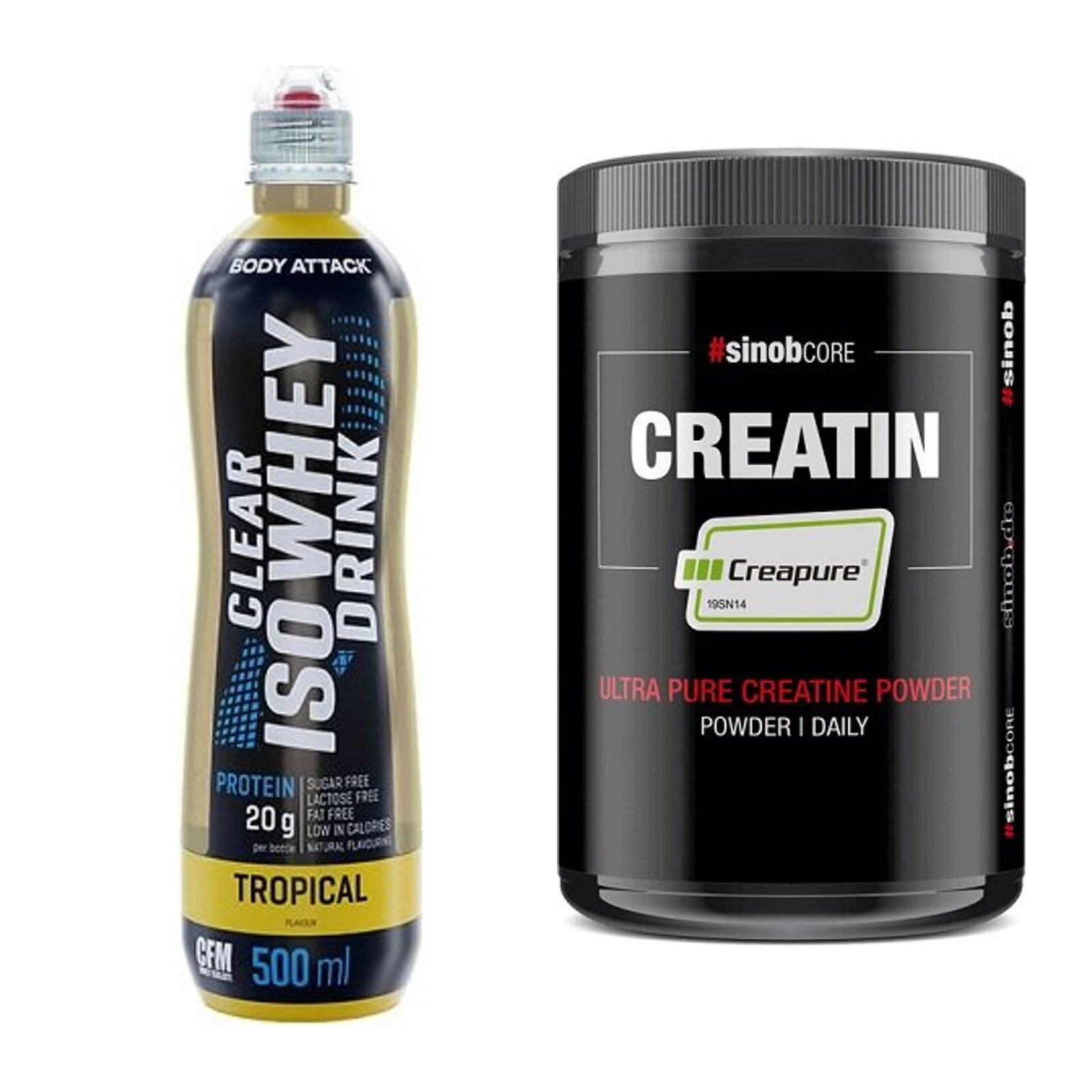 Muskelaufbau-Set: Body Attack Clear Iso + Sinob Creatin CREAPURE – alle enthaltenen Artikel