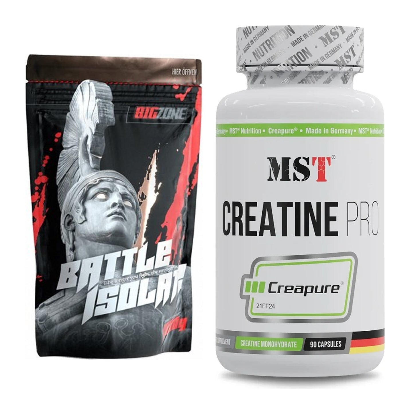 Muskelaufbau-Set: Big Zone Battle Isolate + MST Creatine Pro CREAPURE – alle enthaltenen Artikel