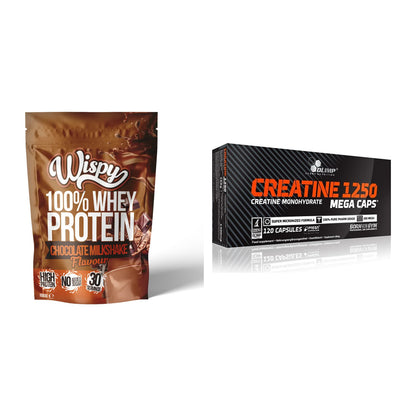 Muskelaufbau-Set: Wispy Whey 100% + Olimp Creatine Mega Caps – alle enthaltenen Artikel