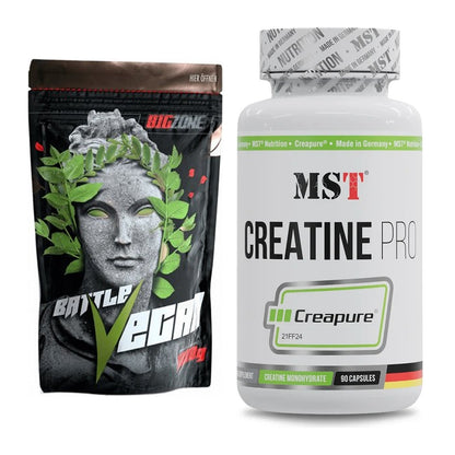 Muskelaufbau-Set: Big Zone Battle Vegan + MST Creatine Pro CREAPURE – alle enthaltenen Artikel