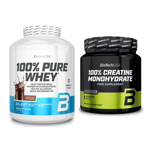 Muskelaufbau-Set: BioTech 100% Pure Whey + BioTech Creatine – alle enthaltenen Artikel