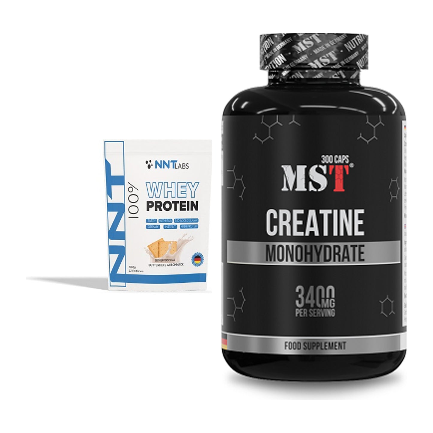 Muskelaufbau-Set: NNT Whey + MST Creatine Monohydrate – alle enthaltenen Artikel